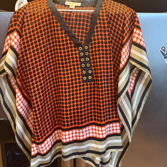 Michael Kors red and black blouse L/XL - Picture 1 of 2